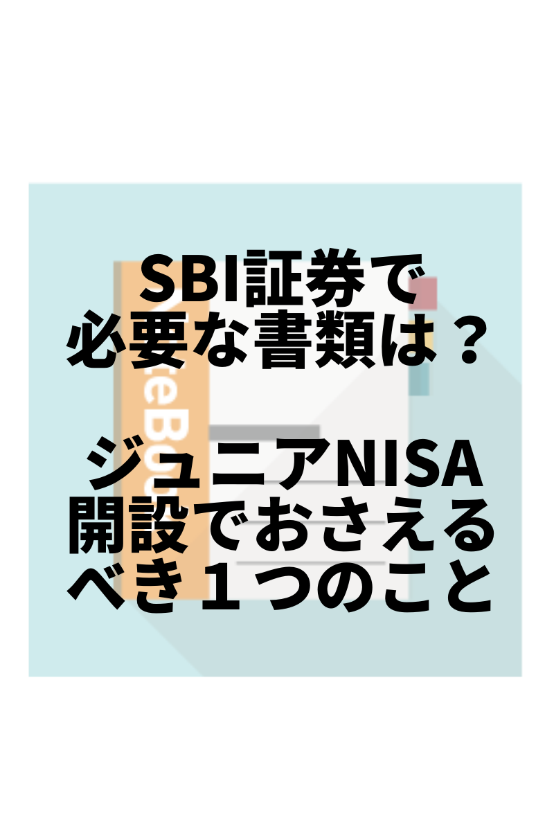 sbi 証券 ジュニア nisa 必要 書類 ブログ